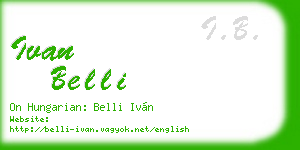 ivan belli business card